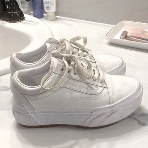 Vans White Platform Sneakers 5.5
